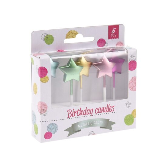 Sveces kūkai 5gab, h6cm, zvaigznes forma